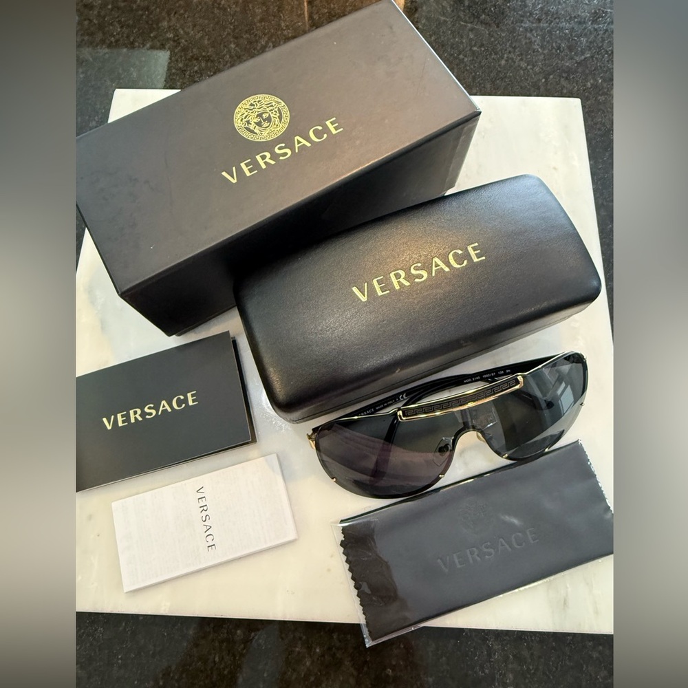 AUTHENTIC Versace VE2140 Visor Aviator Sunglasses EUC